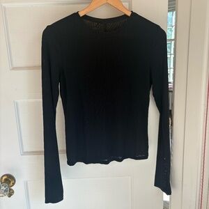 Alo Ribbed Sea Coast Long Sleeve Top | Black | S